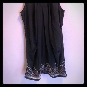 Embroidered and beaded black sheer tank dress ✨✨💐